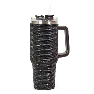 Ized 로고 모조 다이아몬드 스테인레스 스틸 여행 머그잔 40oz